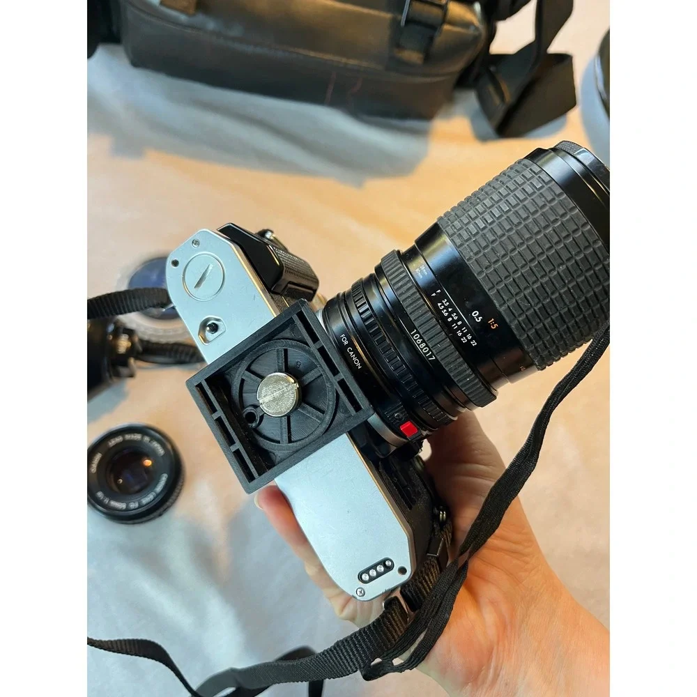 Canon AE-1 Program 35mm SLR Film‎ Camera Bundle with 50mm Lens Flash and Bag